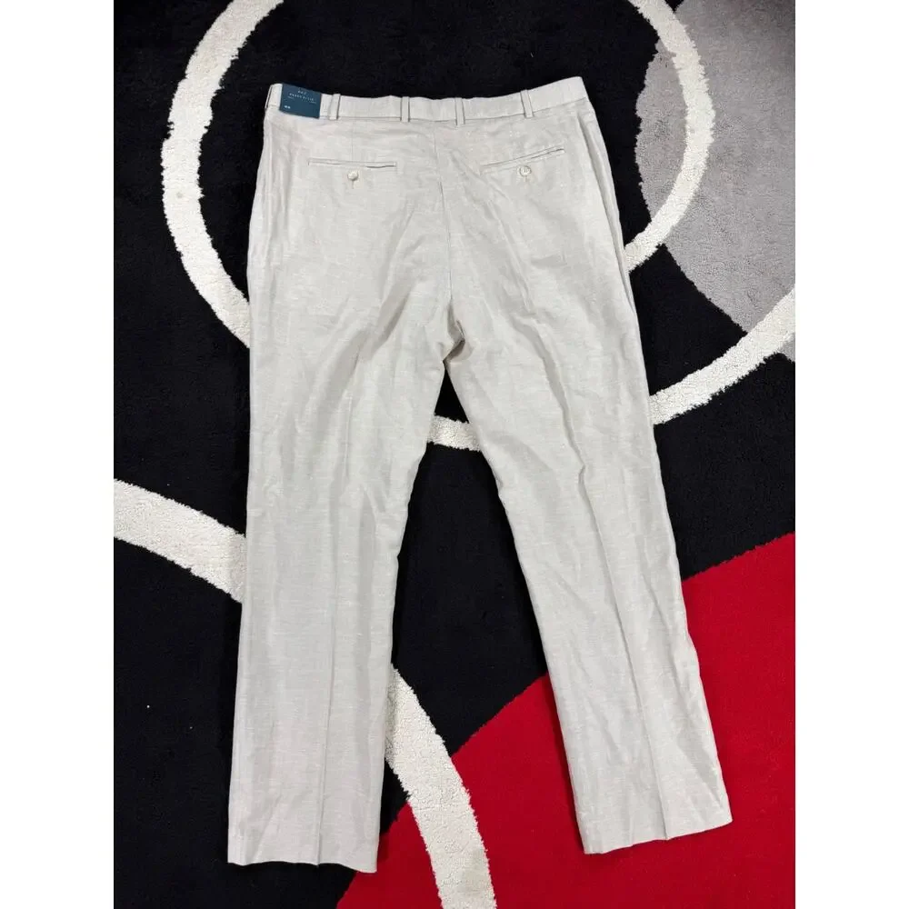 Banana Republic Pants Mens 33x32 Gray Linen Kentfield Pant Blend Casual Beach